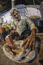 Street vendor for matches at a market