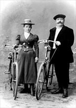 Couple with bicycle