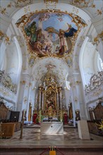 Main altar and ceiling frescoes