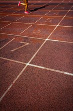 Lines on an athletics track