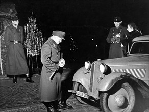 Police officers during a traffic check