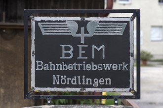 Old sign in the Bavarian Railway Museum Nordlingen
