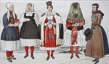 People in traditional costumes