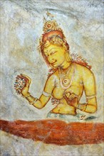 Fresco of the Cloud Girls on the Lion Rock of Sigiriya