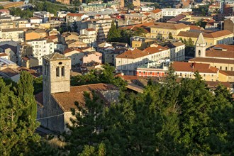 View from Castello Monforte to Campobasso with Church of San Bartolomeo and Cathedral