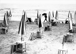 Beach in the rain