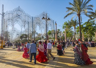 Spaniards in traditional festive dress