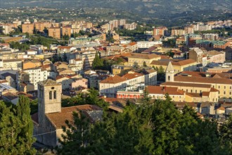 View from Castello Monforte to Campobasso with Church of San Bartolomeo and Cathedral