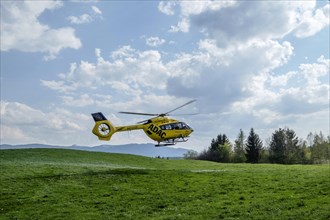 ADAC emergency helicopter at take-off