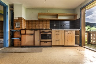 Old kitchen in a house that is demolished