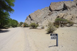 Signpost on the Route National RN 40 at KM 4401