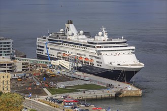 Cruise ship MS Veendam anchors in port