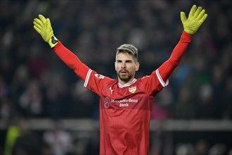 Goalkeeper Ron-Robert Zieler gesticulates