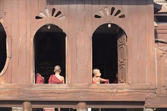 Young novice monks at Shwe Yaunghwe Kyaung monastery