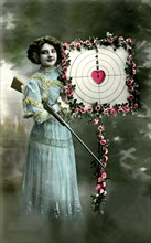 Woman with a target
