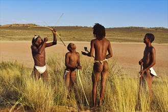 Bushmen of the San people hunting