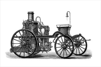 Historical fire pump with steam drive from the 19th century