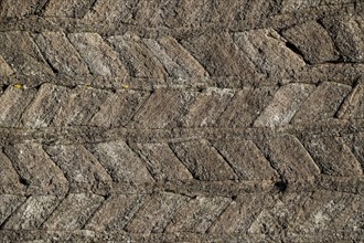 House wall made of turf bricks