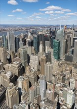 View of skycrapers around Times Square and Midtown Manhattan from Empire State Building