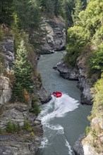 Speedboat in the Canyon of Shotover River