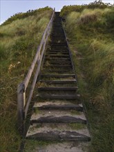 Wooden stair to the lookout on a sand dune