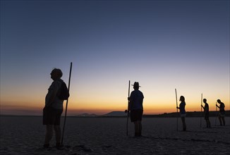 Volunteers at dawn at the Laguna de Fuente de Piedra