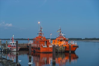 Pilot boats in the mouth of the Trave