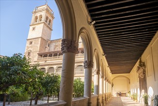 Arcades with church tower