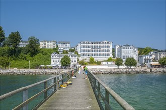 Pier with historical villas and Hotel Furstenhof