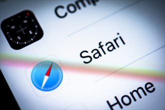 Safari webbrowser displayed on an iPhone