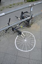 Defective bicycle with painted bike