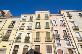 Old houses in the old town of Cagliari
