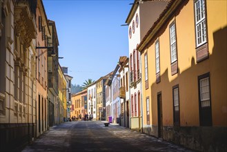 Alley with typical houses in the pedestrian zone