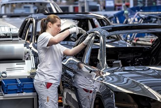 Assembly line Audi A4 and A5 at the Audi AG plant in Ingolstadt Bavaria Germany
