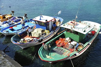 Port with fishing boats