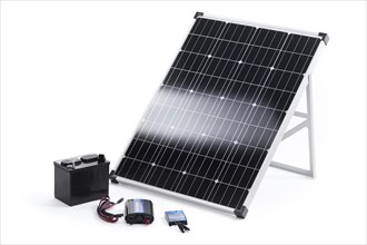 Solar power kit with a portable 100 Watt crystalline solar panel