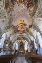 Interior with altar and ceiling fresco