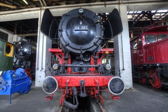 Freight locomotive 44 381 from 1941 in the roundhouse