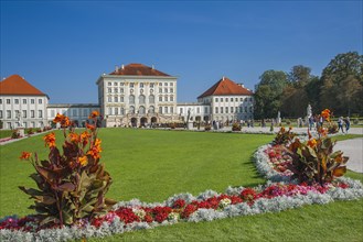 Park with flower beds