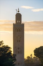 minaret of Koutoubia Mosque at sunset