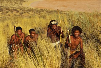 Bushmen of the San people hunting