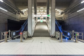 Staircase and escalators