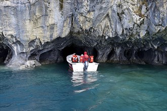 Tourist boat at the marble caves
