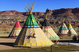 Indian tipis to spend the night at Capitol Reef Resort