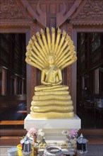 Buddha statue at Teak wood temple Wat Ao Noi
