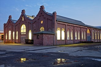 Old turning shop at dusk