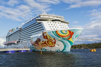 Norwegian Getaway cruise ship moored in the port of Stockholm