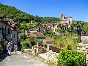 Saint-Cirq-Lapopie on Santiago de Compostela pilgrimage road