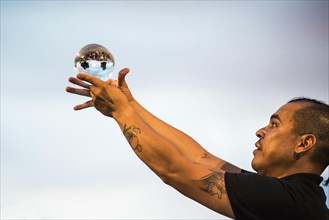 Juggler with crystal ball