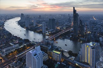 View from Lebua State Tower with Chao Phraya River